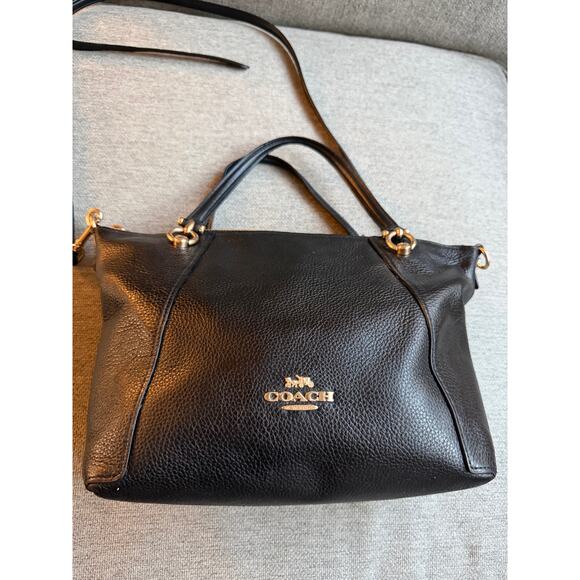 COACH Casey Satchel Leather Black 2Way Shoulder Bag - Picture 4 of 16